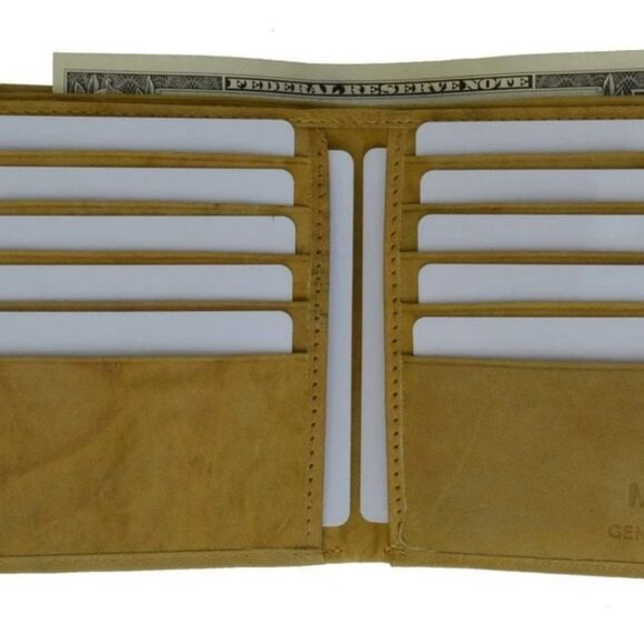 Tan Leather Key Card Holder Minimalist Design - Picture 5 of 7